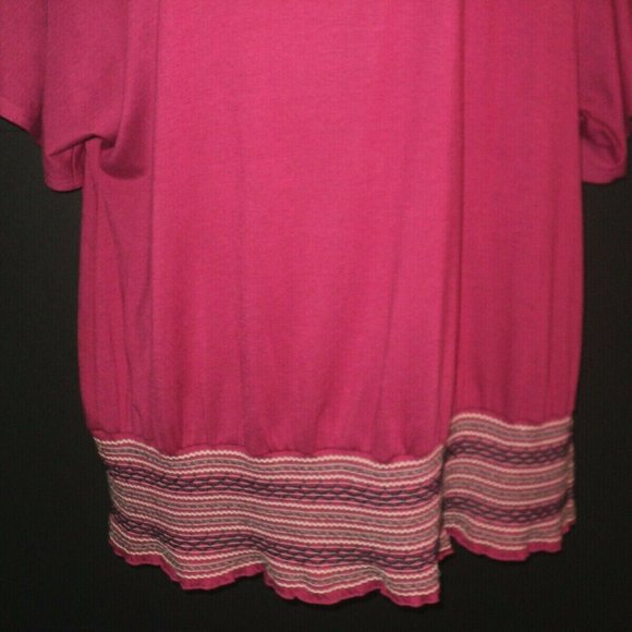 NEW Route 66 Plus 2X Top Short Dolman Sleeves Rose - Picture 3 of 7